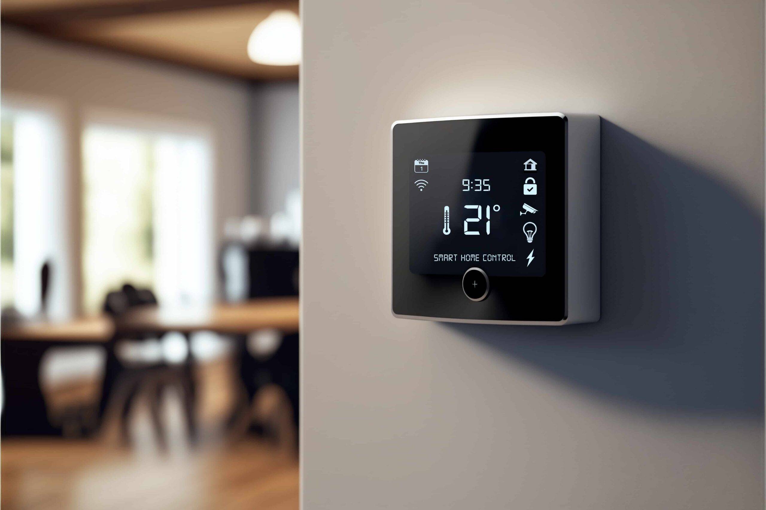 Smart Home control system. Thermostat and security